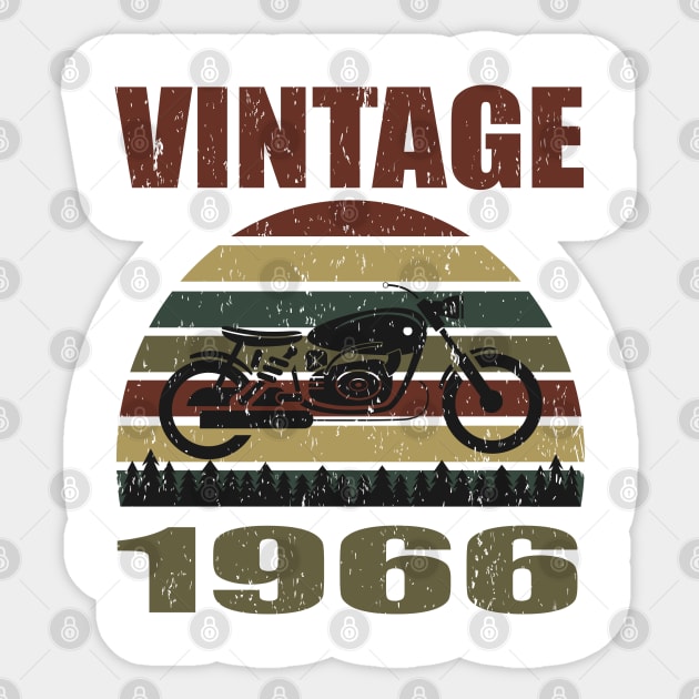 Vintage Since 1966 Sticker by Teeartspace